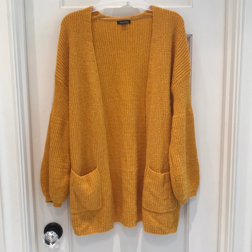 Wild Fable yellow bell sleeve cardigan